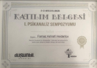 Psk. Dan. Farnaz Başarır Aşrafi Psikolojik Danışman sertifikası