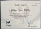 Uzm. Kl. Psk. Göksu Ceren Dübüş Psikoloji sertifikası