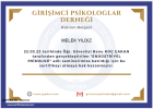 Psk. Melek Yıldız Psikoloji sertifikası