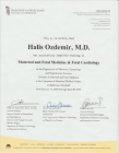 Doç. Dr. Halis Özdemir Kadın Hastalıkları ve Doğum sertifikası