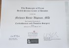 Op. Dr. Mehmet Beşir Akpınar Kalp Damar Cerrahisi sertifikası