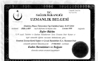 Op. Dr. Zafer Bütün Kadın Hastalıkları ve Doğum sertifikası