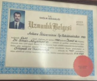 Prof. Dr. Sinan Adıyaman Ortopedi ve Travmatoloji sertifikası