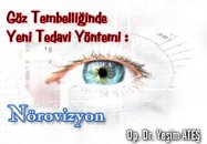 Göz tembelliğinde yeni tedavi yöntemi : nörovizyon