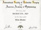 Op. Dr. Murat Ün Göz Hastalıkları sertifikası